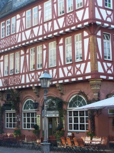 500 year old Fachwerkhaus in Frankfurt. This style of woodframed houses was typical for southern and central medieval Germany. ©Truegerman