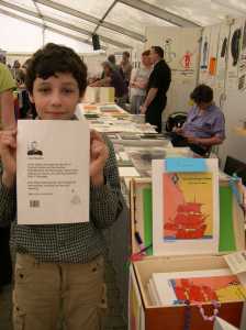 One proud boy with his Grandpa´s book @Francesca